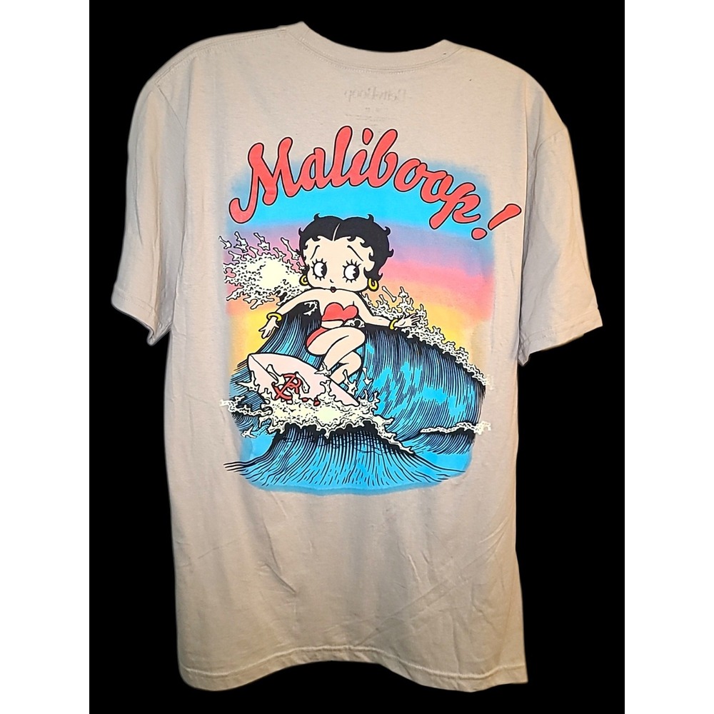 NWOT Betty Boop Maliboop Surfing Big Wave Graphic T-Shirt Men's Medium 2024